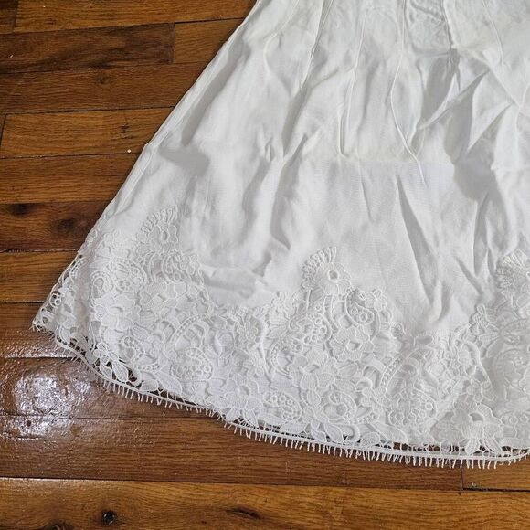 Karl Lagerfeld A Line Embroidered Skirt Size 10 White - Picture 2 of 8
